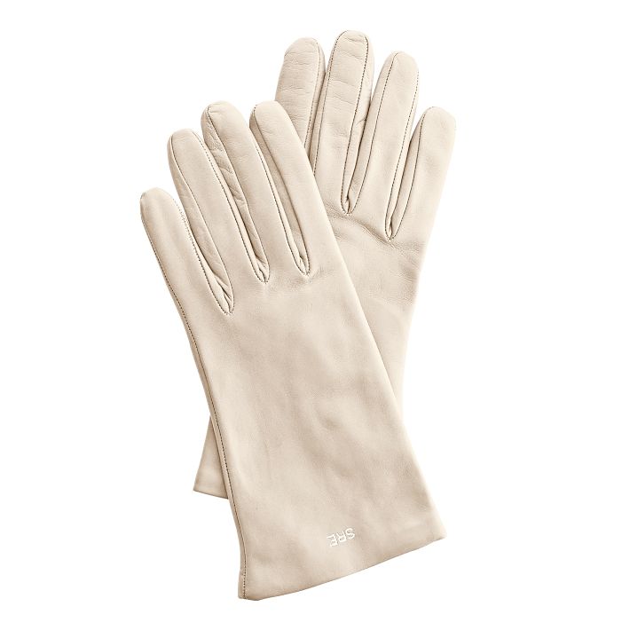 Women's Italian Leather Classic Glove, Size 8, Large, Ivory