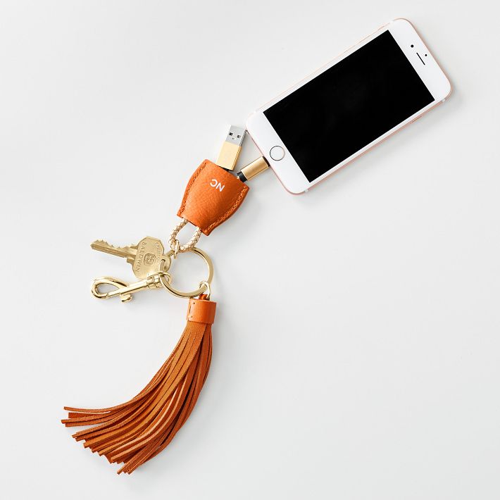 Power Up Tassel Keychain, Orange