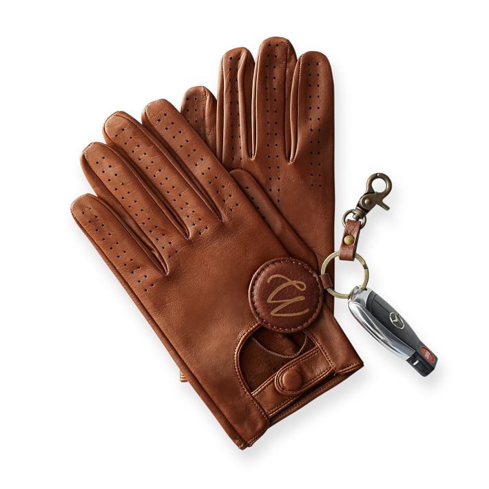 Men's Leather Driving Glove Cognac 8.5-Medium