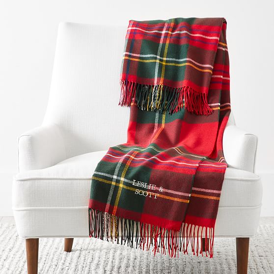 Plush Blanket Red Tartan Plaid Design 