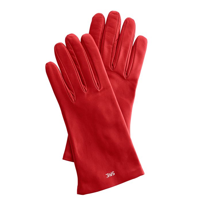 Women's Italian Leather Classic Glove, Size 6.5, Extra-Small, Red