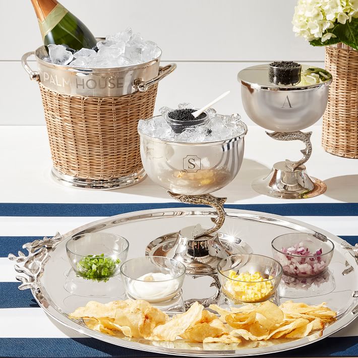 Silver Caviar Serving Stand