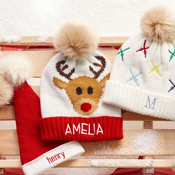 Baby + Kids Reindeer Pom Pom Hat