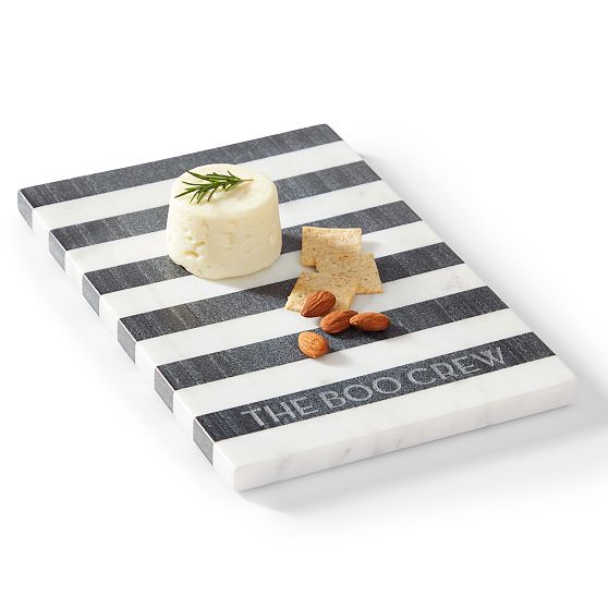 Black and White Stripe Marble Cheese Board