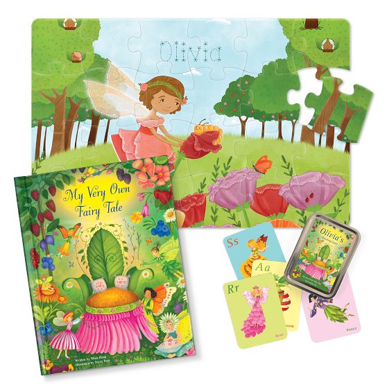 &quot;My Very Own Fairytale&quot; Personalized Children's Book, Puzzle and Card Game Gift Set