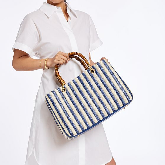 Bamboo Elisabetta Striped Raffia Handbag