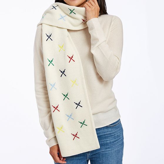 Embroidered Ski Scarf