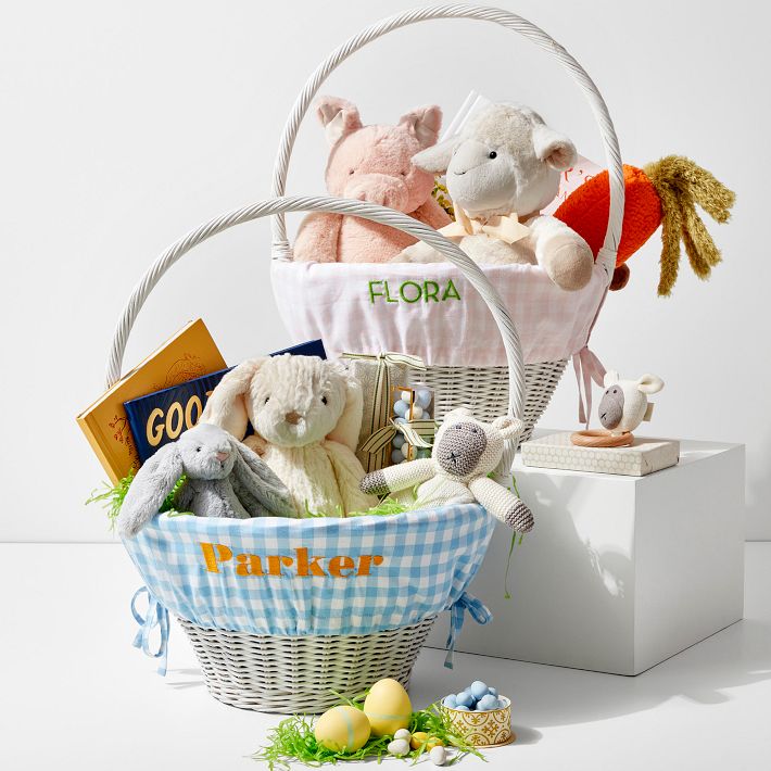 Pottery Barn Kids White Wicker Easter Basket Set