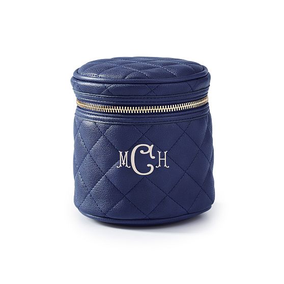 Round Quilted Cosmetic Case