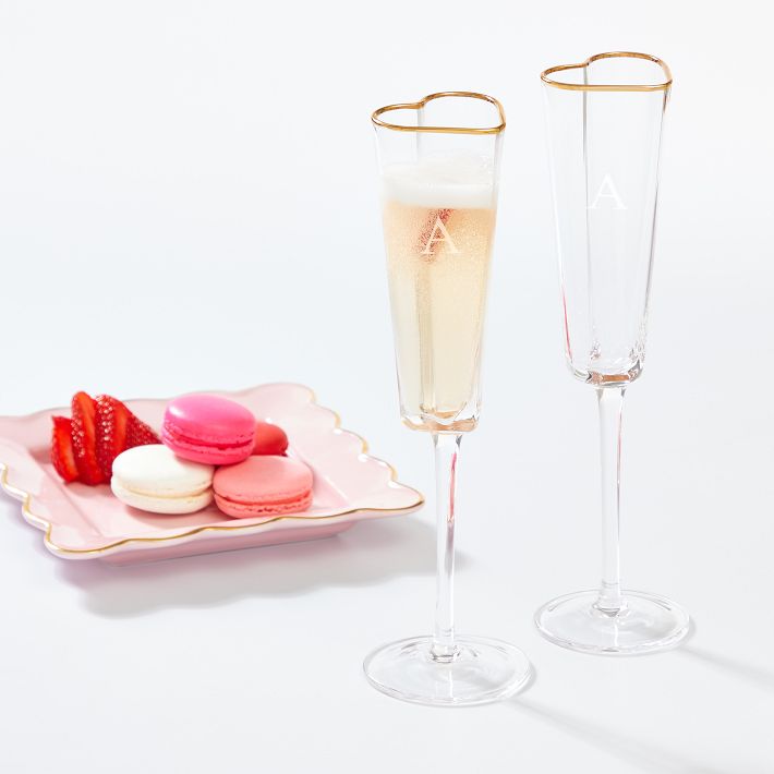 Heart shaped good champagne glasses