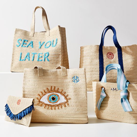 Sea You Later Straw Beach Tote