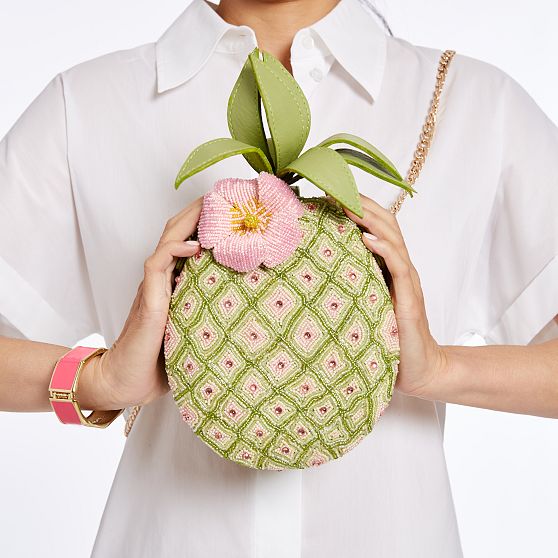 Beaded Pineapple Crossbody Bag