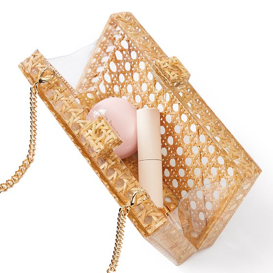 Rattan Hardshell Clutch