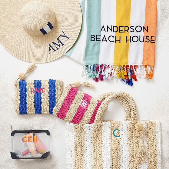 Cabana Stripe Straw Beach Tote