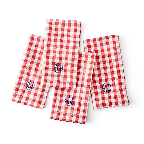 Gingham Dinner Napkins, Set of 4