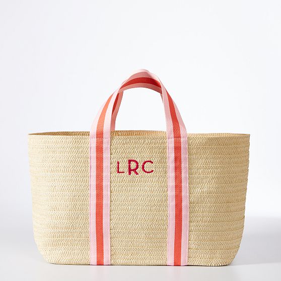 Oversized Ribbon Straw Beach Tote