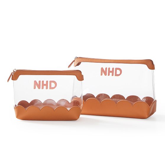 Scalloped Clear Pouch, Set of 2