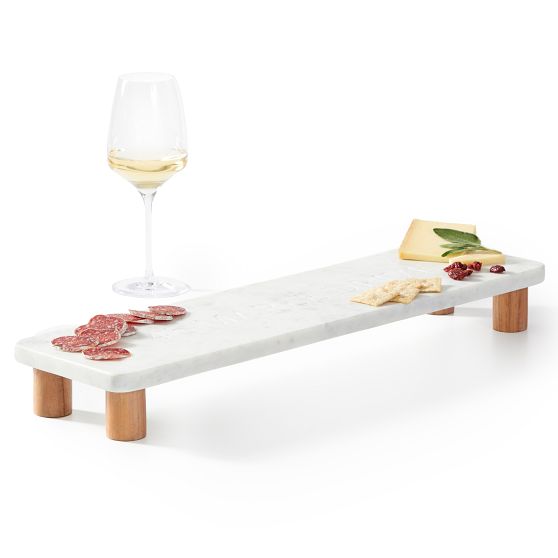 Wood and Marble Footed Cheese Board