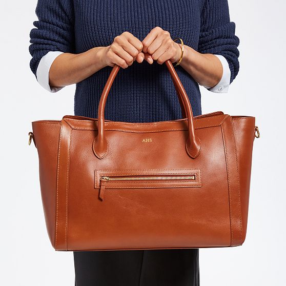 Zoe Leather Work Tote