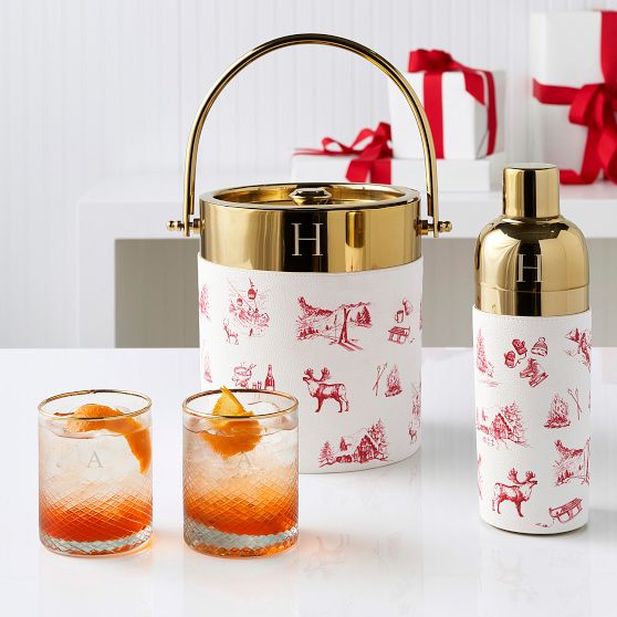 Holiday Ice Bucket and Shaker Set