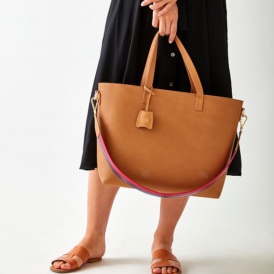 Perforated Leather Tote