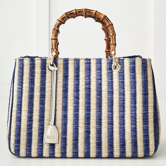 Bamboo Elisabetta Striped Raffia Handbag