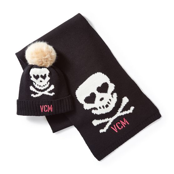 Skull and Crossbones Knitted Scarf