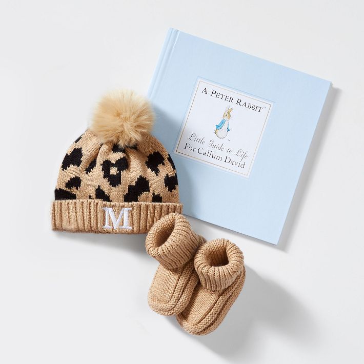 Cotton Cashmere Pom Pom Hat &amp; Bootie Set