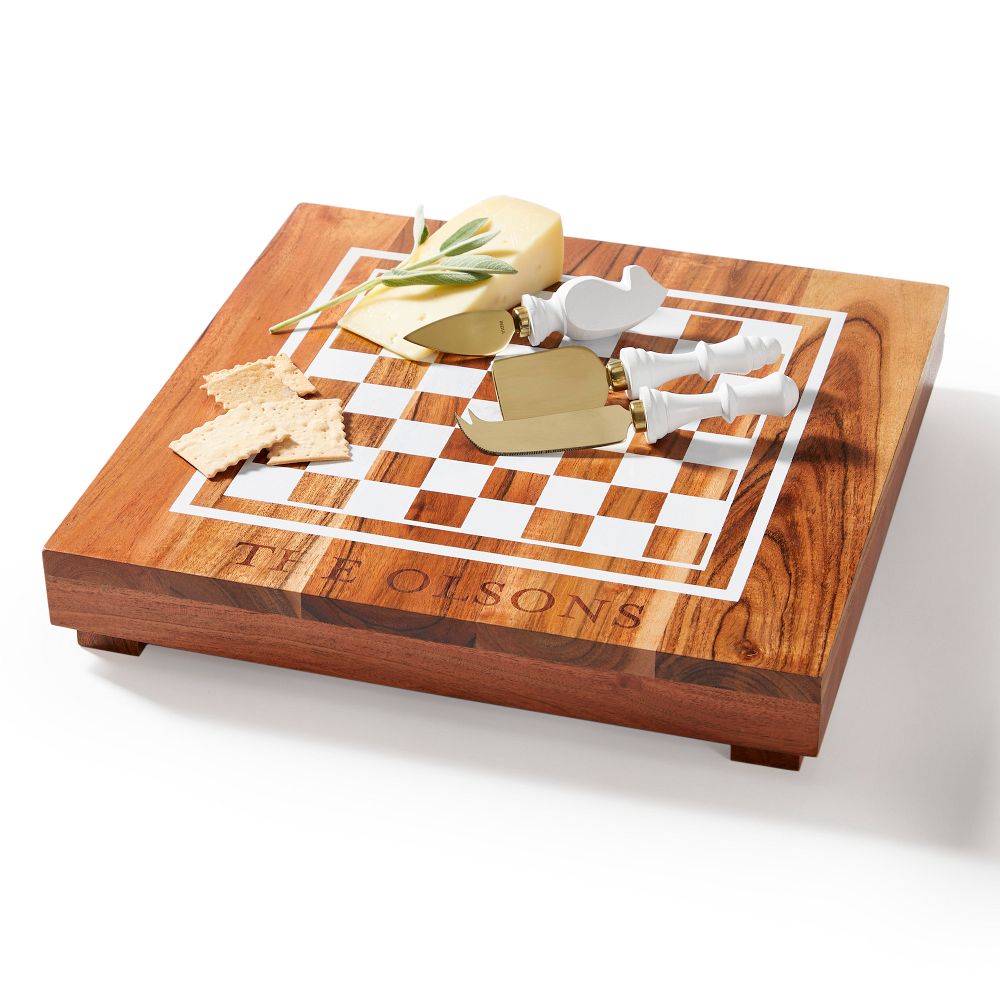 Chess Cheese Board and Knives Set 