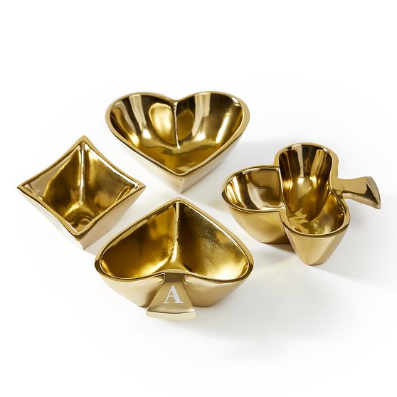 Gold Poker Snack Bowls, Set of 4