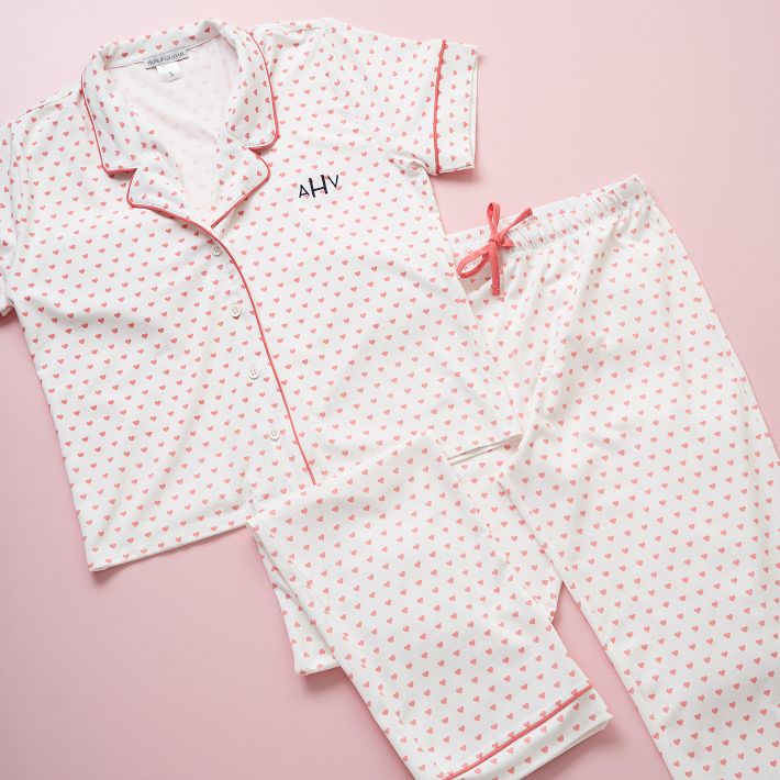 Hearts Short Sleeve Pajama Set