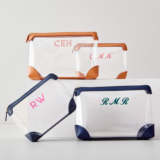 Monogrammed Clear Pouches Set of 2 Mark and Graham