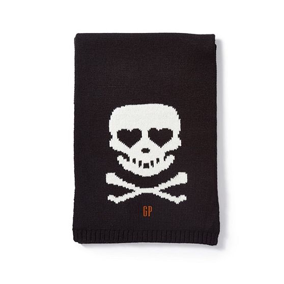 Skull and Crossbones Knitted Scarf