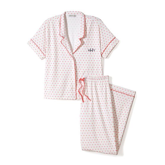 Hearts Short Sleeve Pajama Set