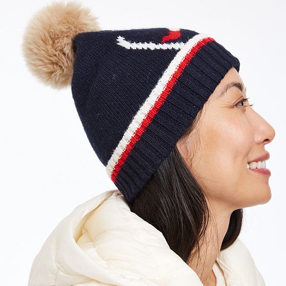 Jumping Skier Pom Pom Hat