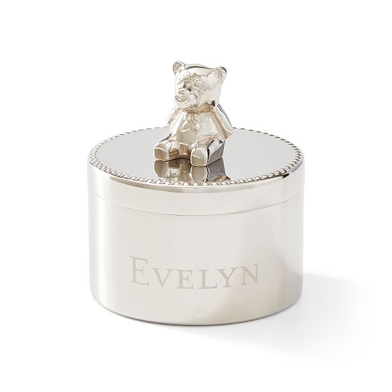 Silver Animal Baby Keepsake Box