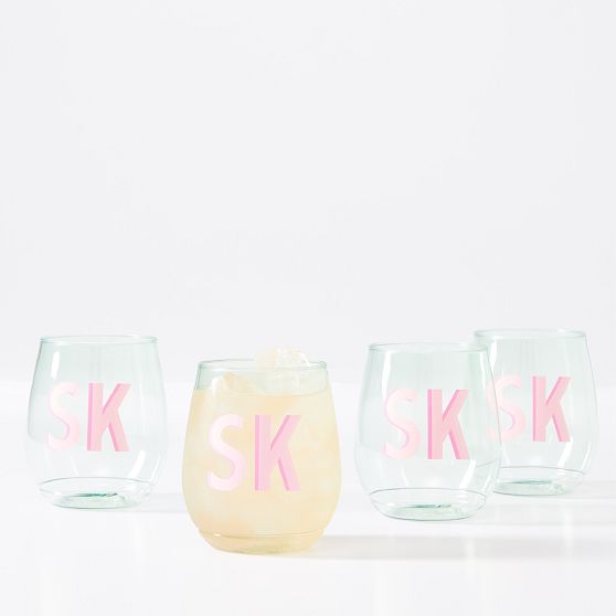 Stackable Acrylic Stemless Wine Glasses, Set of 4