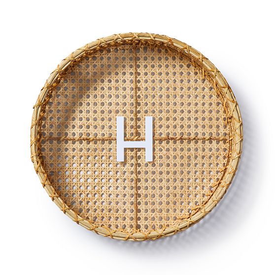 Natural Rattan Round Serving Tray