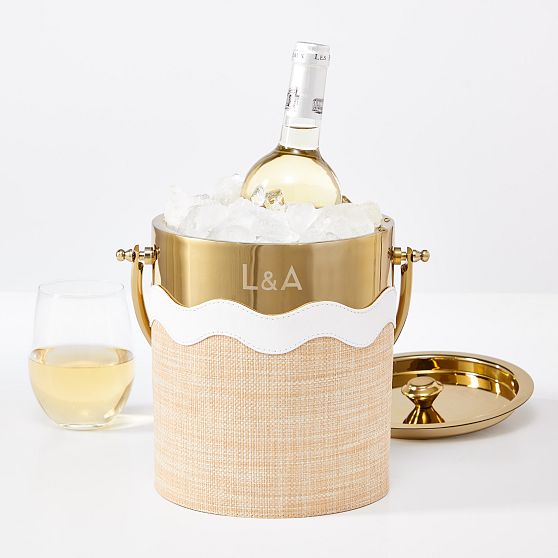 Raffia Wave Ice Bucket