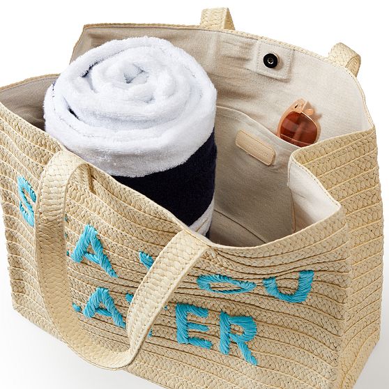 Sea You Later Straw Beach Tote