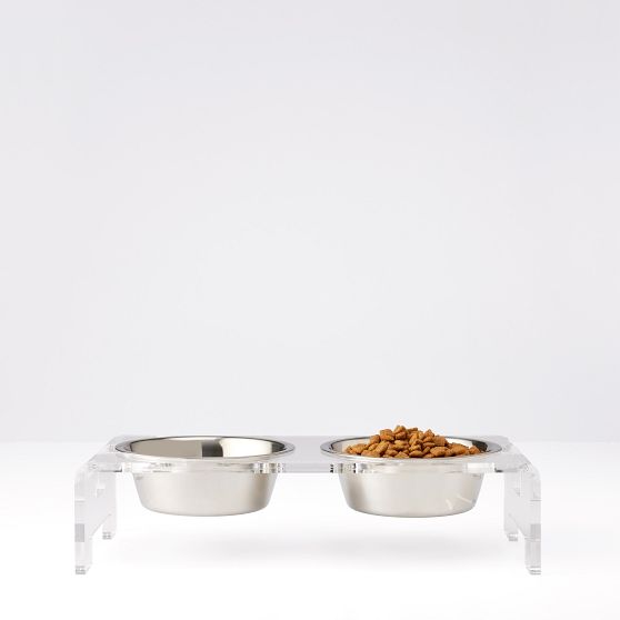 Acrylic Dog Bowl Stand Set