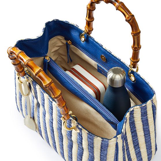 Bamboo Elisabetta Striped Raffia Handbag