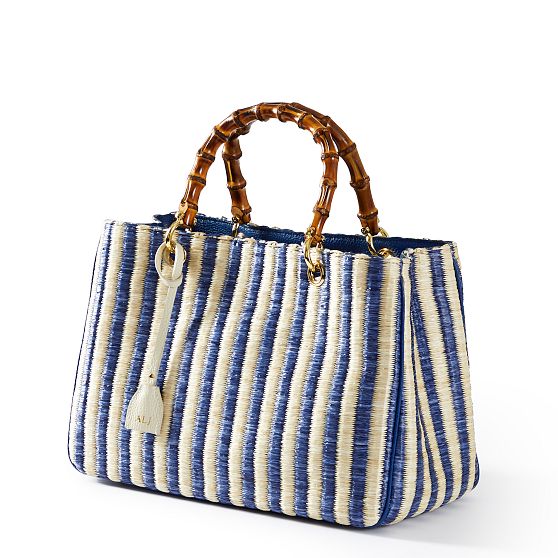 Bamboo Elisabetta Striped Raffia Handbag