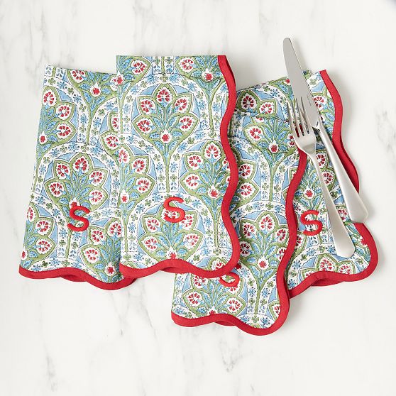 Mark &amp; Graham x Pencil &amp; Paper Co. Block Print Napkins, Set of 4