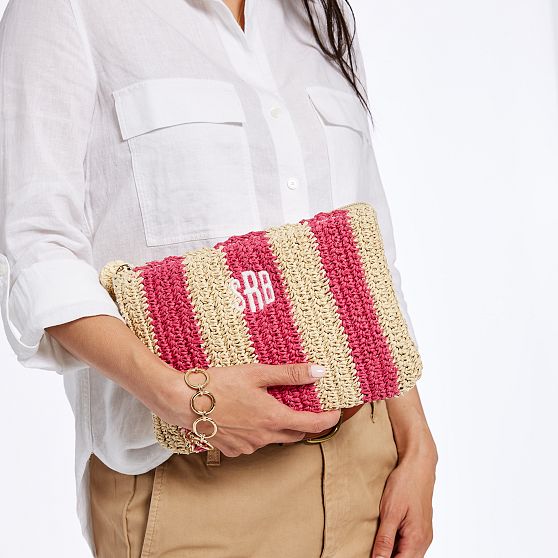 Cabana Stripe Straw Pouch