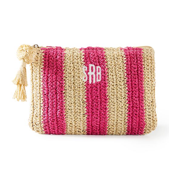 Cabana Stripe Straw Pouch