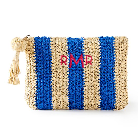 Cabana Stripe Straw Pouch