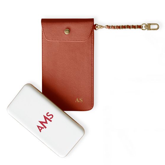 Chain Strap Leather Power Bank Case