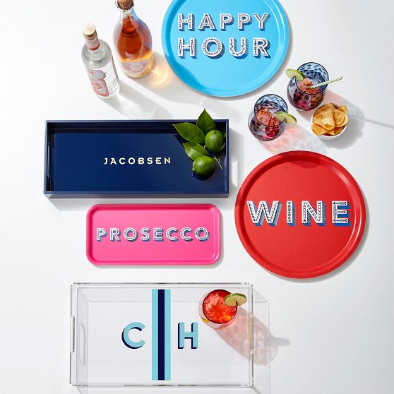 Printed Acrylic Serving Tray, Shadow Printed