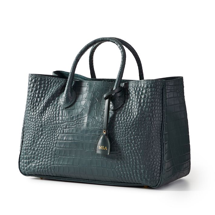 Croc embossed handbag sale